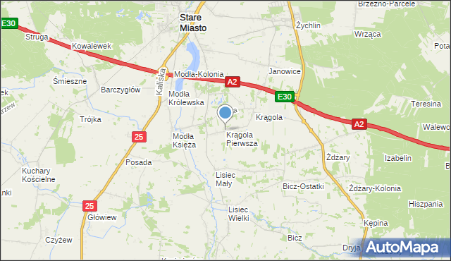 mapa Krągola Pierwsza, Krągola Pierwsza na mapie Targeo